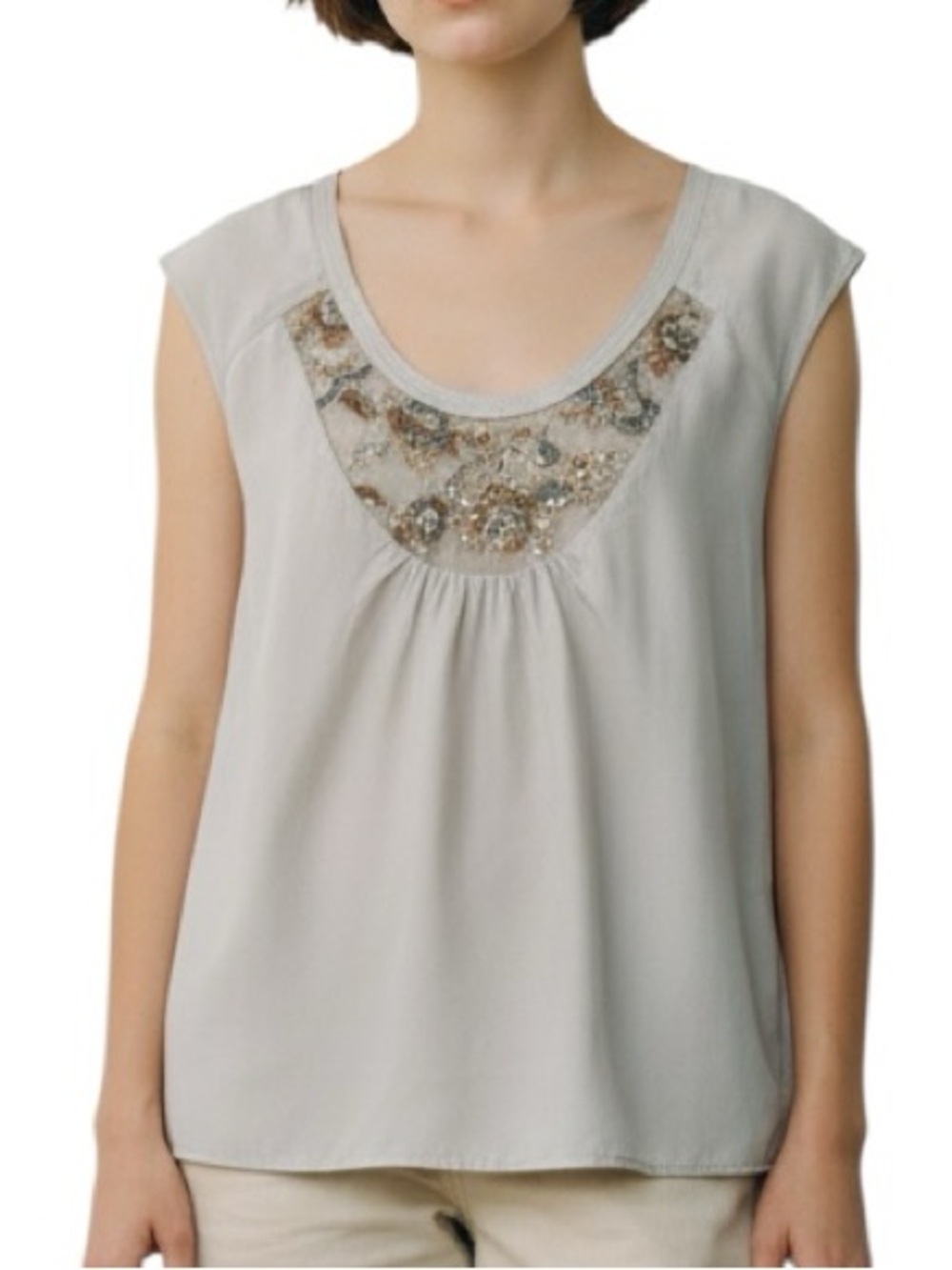 Lida Baday silk metallic embroidered sequined Y2K top size 8 excellent condition